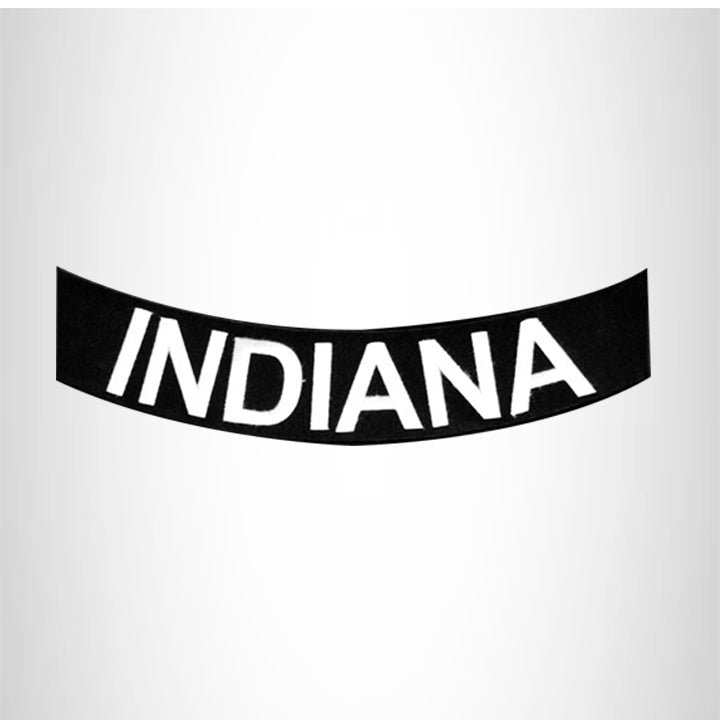 Indiana White and Black Bottom Rocker Patch for Vest and Jacket BR390