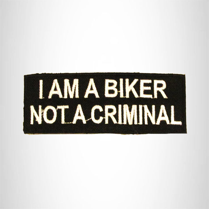 I am a Biker Not a Criminal Iron on Small Patch for Motorcycle Biker Vest SB781