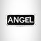 Angel White on Black Iron on Name Tag Patch for Biker Vest NB101