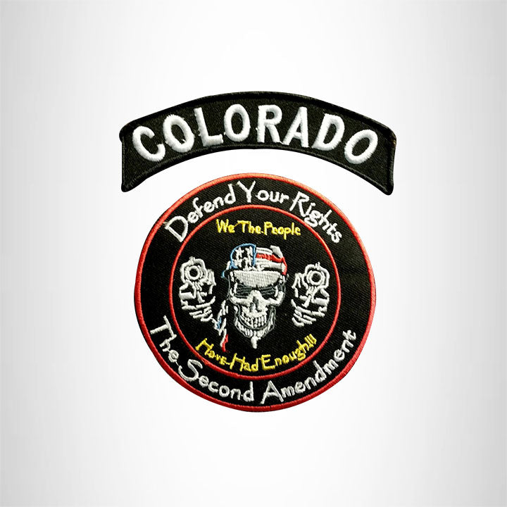 COLORADO Defend Your Rights the 2nd Amendment 2 Patches Set for Vest Jacket
