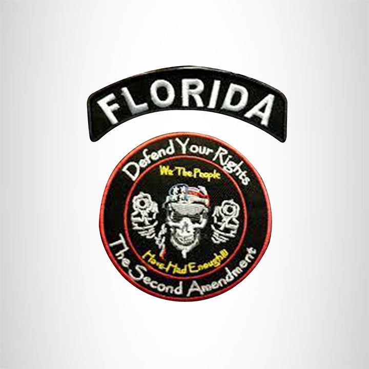FLORIDA Defend Your Rights the 2nd Amendment 2 Patches Set for Vest Jacket