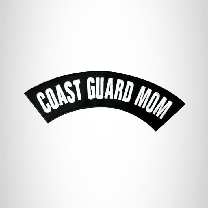 COAST GUARD MOM White on Black Top Rocker Patch for Biker Vest Jacket TR282