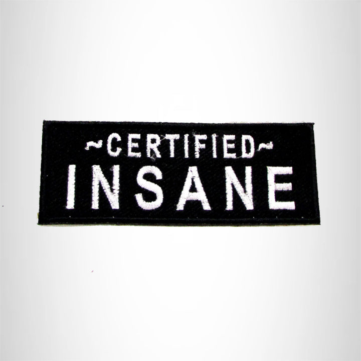 Certified Insane Iron on Small Patch for Motorcycle Biker Vest SB1025