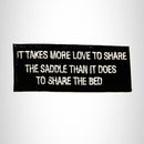 It Takes More Love to Share the Saddle Iron on Small Patch for Biker Vest SB952