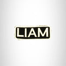LIAM White on Black Iron on Name Tag Patch for Biker Vest NB237