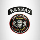 KANSAS Defend Your Rights the 2nd Amendment 2 Patches Set for Vest Jacket