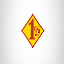 Small Patch 1%ER Diamond Brown on Yellow Iron on for Biker Vest