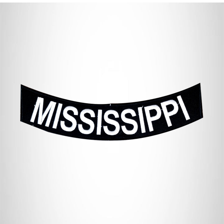 MISSISSIPPI White on Black Bottom Rocker Patch for Vest jacket BR396