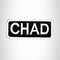 CHAD White on Black Iron on Name Tag Patch for Biker Vest NB206