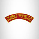 COMBAT WOUNDED Yellow Red and Black Top Rocker Patch for Biker Vest Jacket