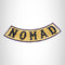 NOMAD Black on Tan Bottom Rocker Iron on Patch for Biker Vest BR473