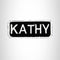 Kathy White on Black Iron on Name Tag Patch for Biker Vest NB123