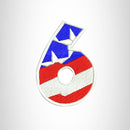 Small Patch 6 Numeric Symbol of US Flag Iron on for Biker Vest