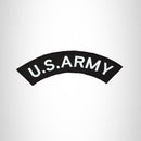 U.S Army White on Black Top Rocker Patch for Biker Vest Jacket TR292