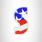 S Alphabet Letters of US Flag Iron on Small Patch for Biker Vest