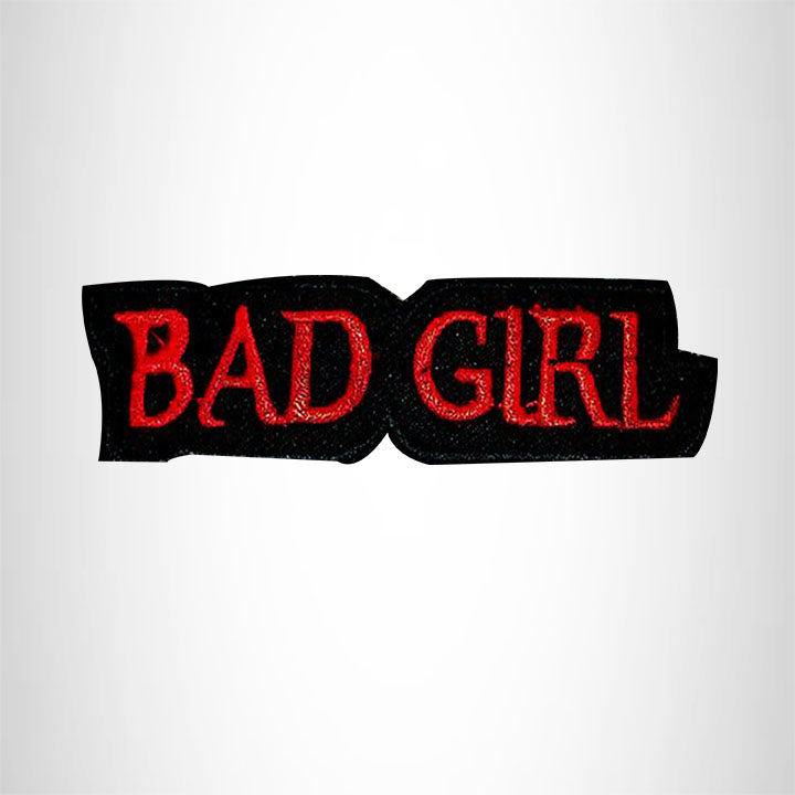 Bad Girl Red White and Black Iron on Small Patch for Women Biker Vest SB468-W