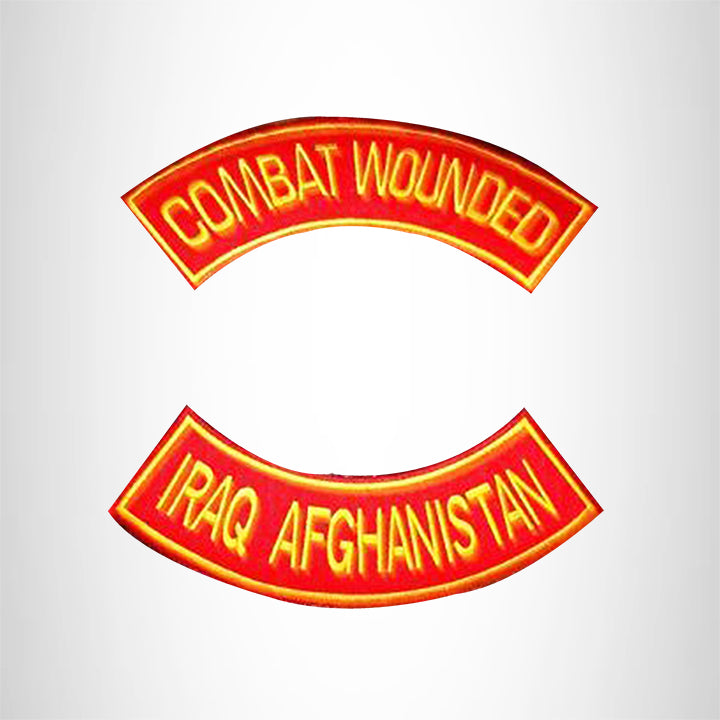 COMBAT WOUNDED IRAQ AFGHANISTAN 2 Patches Set Sew on for Vest Jacket