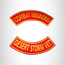 COMBAT WOUNDED DESERT STORM VET 2 Patches Set Sew on for Vest Jacket