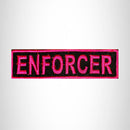 ENFORCER Pink on Black Small Patch Iron on for Vest Jacket SB593