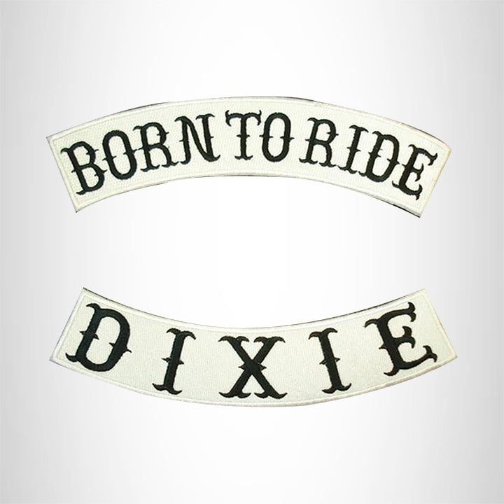BORN TO RIDE DIXIE Rocker 2 Patches Set Sew on for Vest Jacket