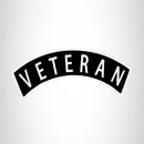 VETERAN White on Black Top Rocker Patch for Biker Vest Jacket TR298