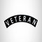 VETERAN White on Black Top Rocker Patch for Biker Vest Jacket TR298