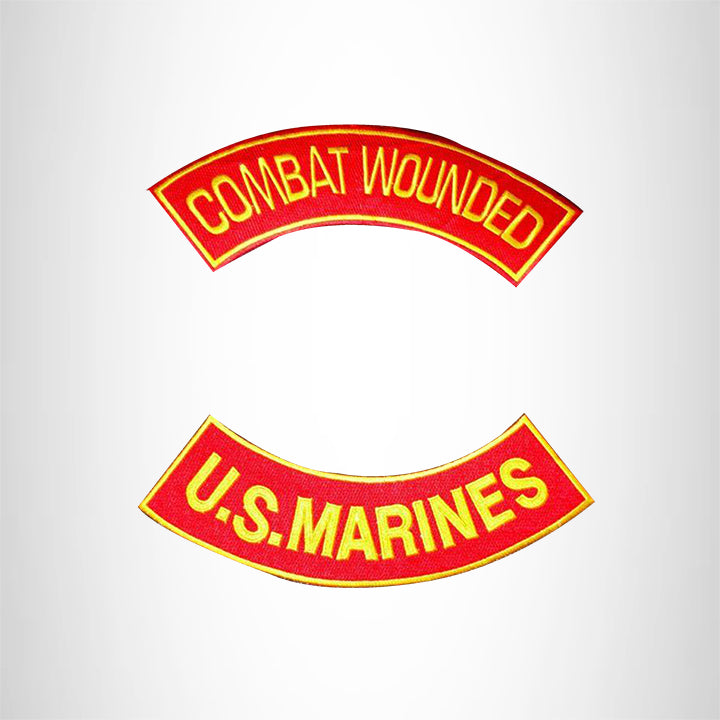 COMBAT WOUNDED U.S MARINES 2 Patches Set Sew on for Vest Jacket