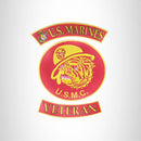 U.S Marines Corps Veteran Bull Dog 3 Large Back Patches Set for Biker Vest Jacket