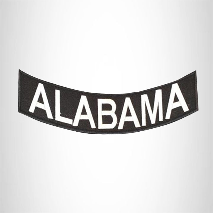 ALABAMA White on Black Bottom Rocker Patch for Vest BR426