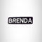 BRENDA Black and White Name Tag Iron on Patch for Biker Vest and Jacket NB278