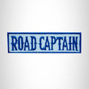 ROAD CAPTAIN Blue on White Small Patch Iron on for Biker Jacket Vest SB452