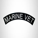 MARINE VET White on Black Top Rocker Patch for Biker Vest Jacket TR299