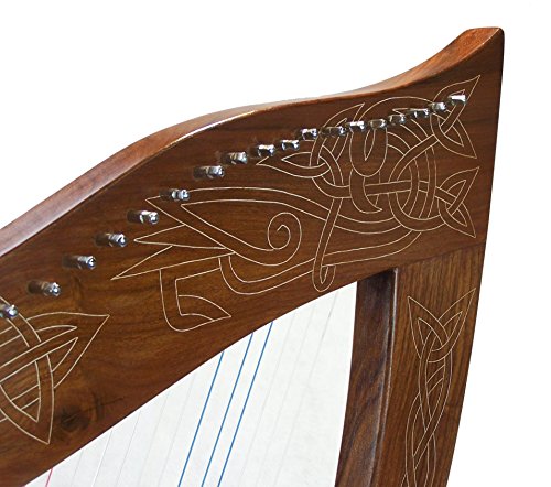 36 Strings Large Pedestal Harp Stand Lever Harp Hand Carved Design on Sound Box-STURGIS MIDWEST INC.