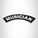 MUSICIAN White on Black Top Rocker Patch for Motorcycle Jacket Vest