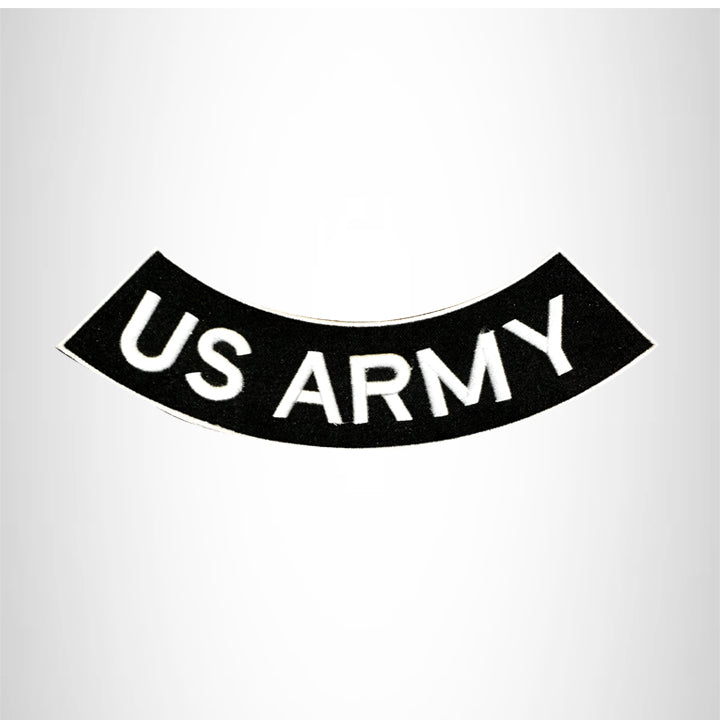 U.S. ARMY White on Black with Boarder Bottom Rocker Patch for Vest RB412