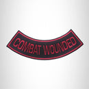 Red Combat Wounded Patch Bottom Rocker for Biker Vest Jacket