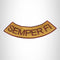 SEMPER FI Brown on Gold with Boarder Bottom Rocker Iron on Patch for Biker Vest