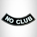 No Club Patch Bottom Rocker Black White for-Biker Vest Jacket