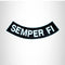 SEMPER FI White on Black with Boarder Bottom Rocker Patch for Vest