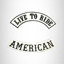 LIVE TO RIDE AMERICAN Rocker 2 Patches Set Sew on for Vest Jacket