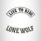 LIVE TO RIDE LONE WOLF Rocker 2 Patches Set Sew on for Vest Jacket