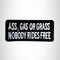 Ass Gas or Grass NoBody Ride Free Small Patch Iron on for Vest Jacket SB518