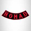 NOMAD Red on Black with Boarder Bottom Rocker Patch for Vest