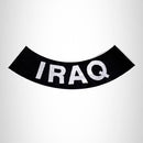 IRAQ White on Black with Boarder Bottom Rocker Patch for Vest