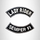 LADY RIDER SEMPER FI Rocker 2 Patches Set Sew on for Vest Jacket
