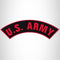 U.S ARMY Red and Black Iron on Top Rocker Patch for Biker Vest Jacket TR201