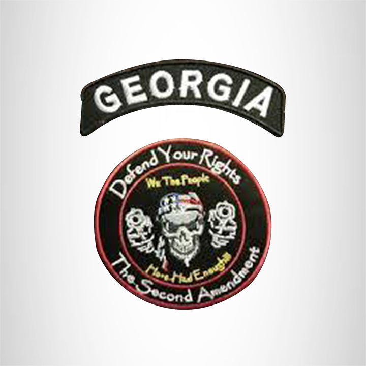 GEORGIA Defend Your Rights the 2nd Amendment 2 Patches Set for Vest Jacket