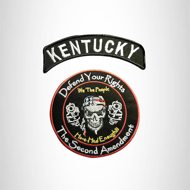 KENTUCKEY Defend Your Rights the 2nd Amendment 2 Patches Set for Vest Jacket