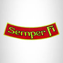 SEMPER FI Yellow and Black on Bed Bottom Rocker Patch for Vest jacket