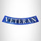 VETERAN Silver on Blue with Boarder Bottom Rocker Iron on Patch for Biker Vest